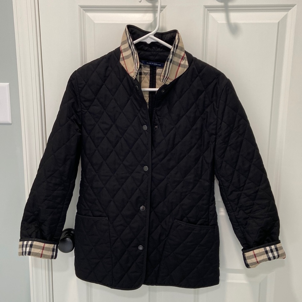 Womens Quilted Burberry Jacket Size XS in Black